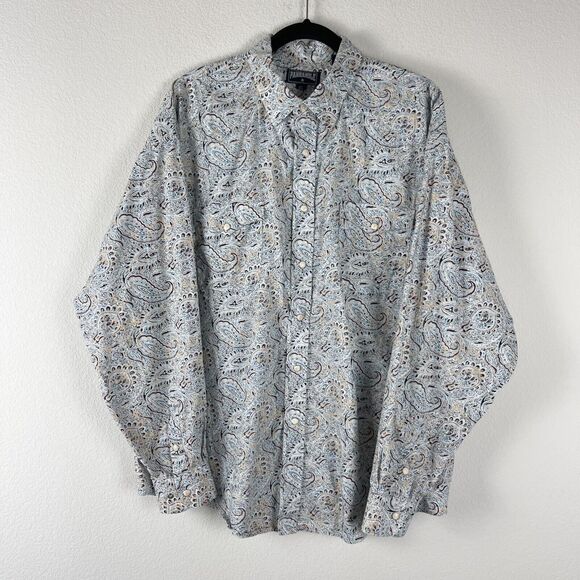 Panhandle Western Shirt Paisley Mens Extra Large Pearl Snap Button Rodeo Cowboy - Picture 1 of 14